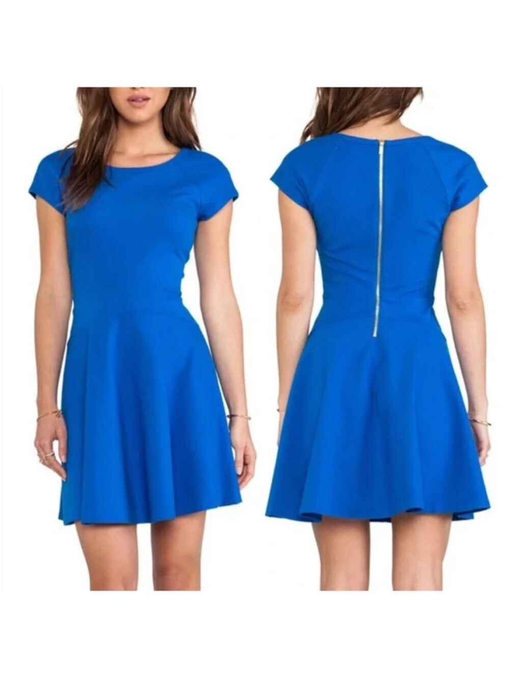 Diane Von Furstenberg Cobalt Blue Fit-and-Flare Mini Dress